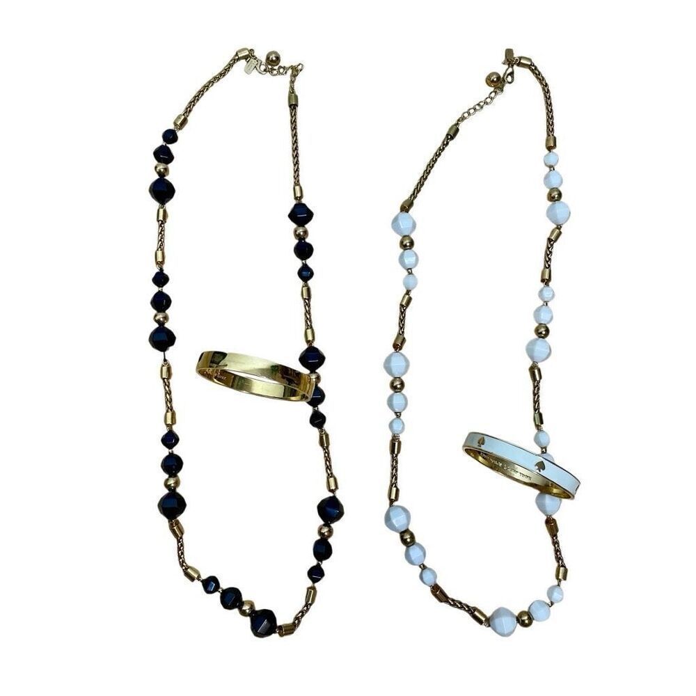 Kate Spade‎ Statement Necklace Bracelet Bangle Lot Cut to the Chase Idiom Gold